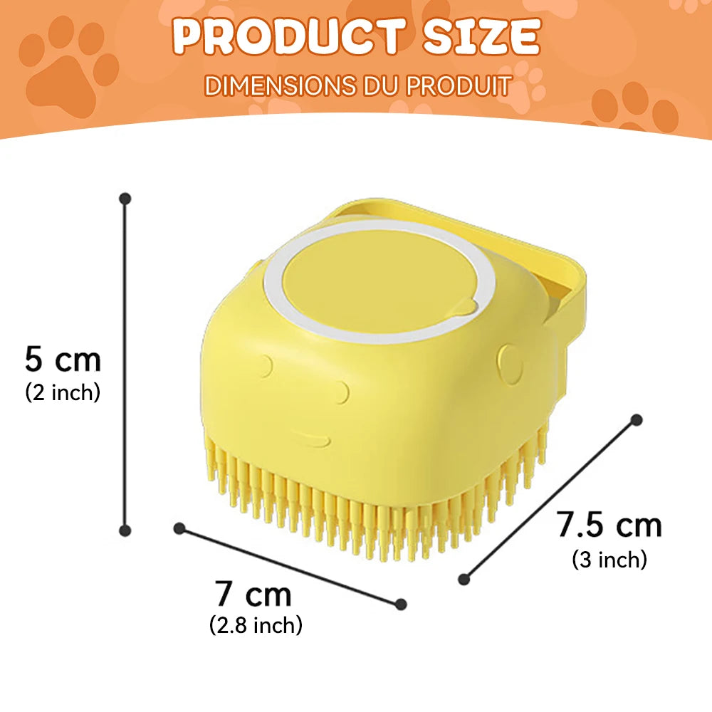 Pet Bathing & Massage Brush – Foam Dispenser for Dogs & Cats! 🐾🚿 